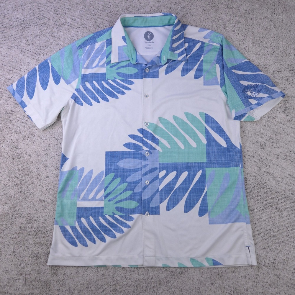 Toes On The Nose Shirt Mens XXL Moanna Surfrider Logo Hawaiian Button Leaf EUC